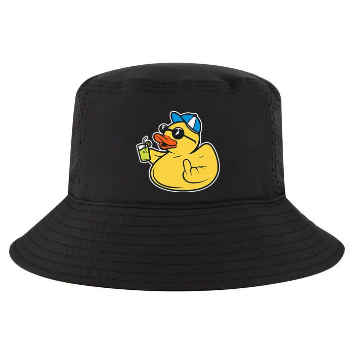 Evil Duck Middle Finger Cheeky Rubber Duck Cool Comfort Performance Bucket Hat