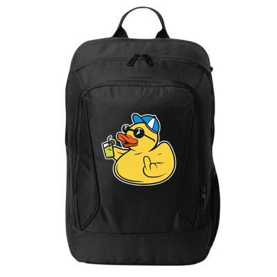 Evil Duck Middle Finger Cheeky Rubber Duck City Backpack