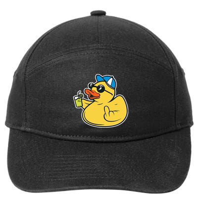 Evil Duck Middle Finger Cheeky Rubber Duck 7-Panel Snapback Hat