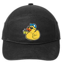 Evil Duck Middle Finger Cheeky Rubber Duck 7-Panel Snapback Hat