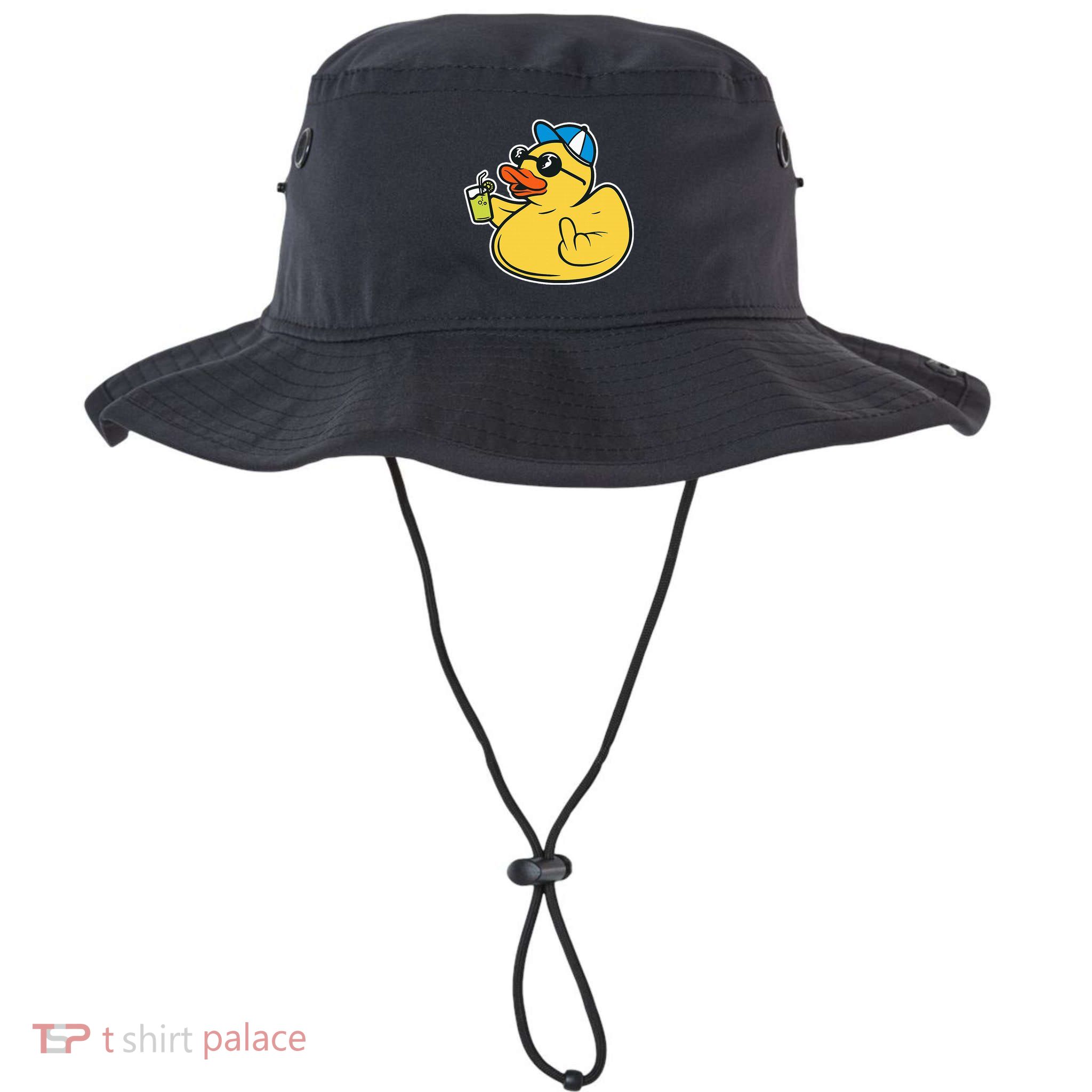 Evil Duck Middle Finger Cheeky Rubber Duck Bucket Hat