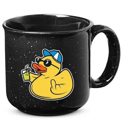 Evil Duck Middle Finger Cheeky Rubber Duck 15oz Campfire Ceramic Mug