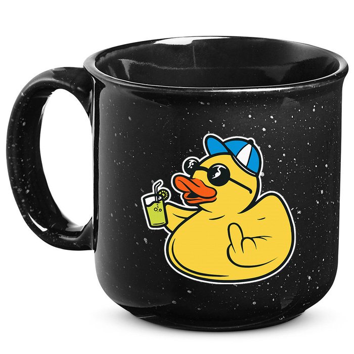 Evil Duck Middle Finger Cheeky Rubber Duck 15oz Campfire Ceramic Mug