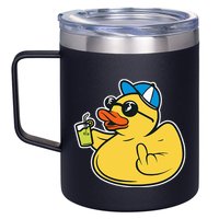 Evil Duck Middle Finger Cheeky Rubber Duck 12oz Stainless Steel Coffee Mug