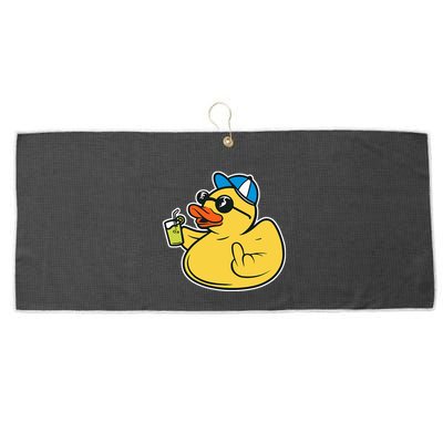 Evil Duck Middle Finger Cheeky Rubber Duck Large Microfiber Waffle Golf Towel