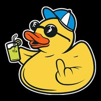 Evil Duck Middle Finger Cheeky Rubber Duck Cooling Performance Long Sleeve Crew