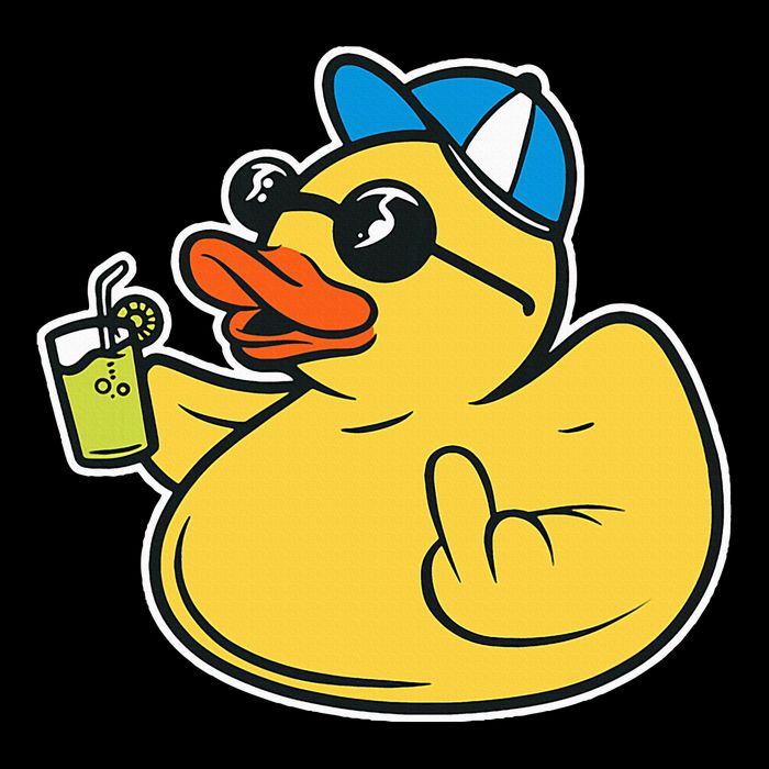 Evil Duck Middle Finger Cheeky Rubber Duck Cooling Performance Long Sleeve Crew
