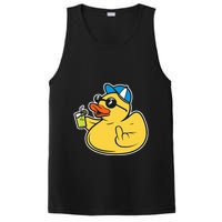 Evil Duck Middle Finger Cheeky Rubber Duck PosiCharge Competitor Tank