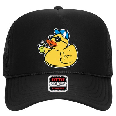 Evil Duck Middle Finger Cheeky Rubber Duck Trucker Hat