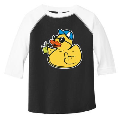 Evil Duck Middle Finger Cheeky Rubber Duck Toddler Fine Jersey T-Shirt