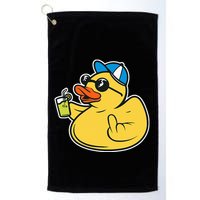 Evil Duck Middle Finger Cheeky Rubber Duck Golf Towel