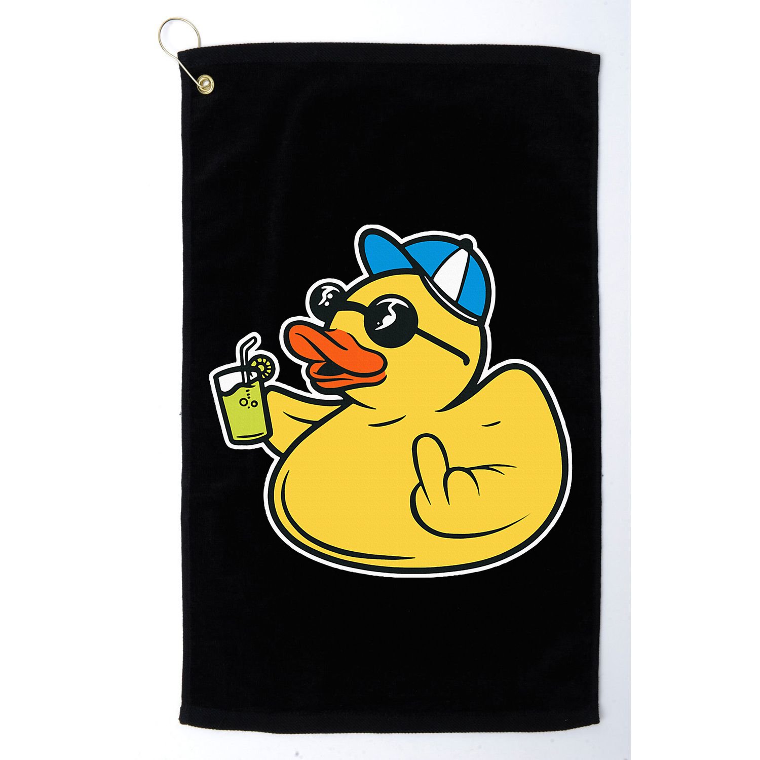 Evil Duck Middle Finger Cheeky Rubber Duck Golf Towel