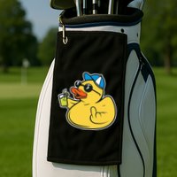 Evil Duck Middle Finger Cheeky Rubber Duck Golf Towel
