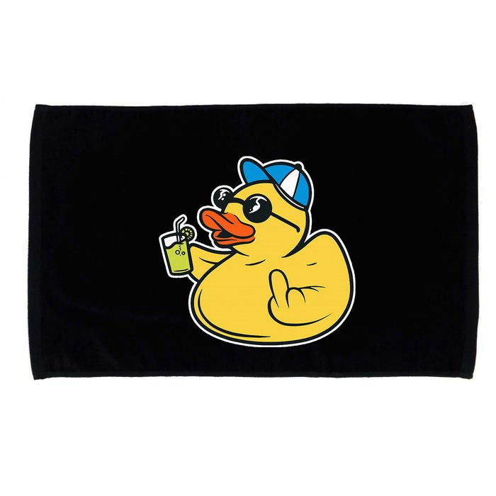 Evil Duck Middle Finger Cheeky Rubber Duck Microfiber Hand Towel