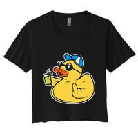 Evil Duck Middle Finger Cheeky Rubber Duck Crop Top