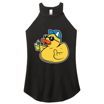 Evil Duck Middle Finger Cheeky Rubber Duck Women's Perfect Tri Rocker Tank