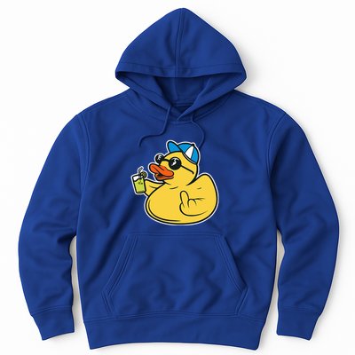 Evil Duck Middle Finger Cheeky Rubber Duck Hoodie