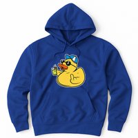 Evil Duck Middle Finger Cheeky Rubber Duck Hoodie