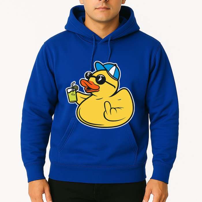 Evil Duck Middle Finger Cheeky Rubber Duck Hoodie