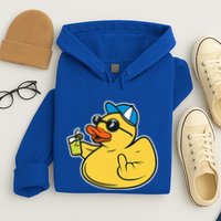 Evil Duck Middle Finger Cheeky Rubber Duck Hoodie