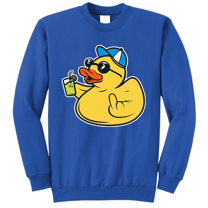 Evil Duck Middle Finger Cheeky Rubber Duck Sweatshirt