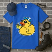 Evil Duck Middle Finger Cheeky Rubber Duck Tall T-Shirt