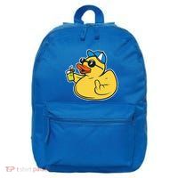 Evil Duck Middle Finger Cheeky Rubber Duck 16 in Basic Backpack
