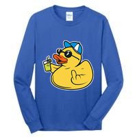 Evil Duck Middle Finger Cheeky Rubber Duck Tall Long Sleeve T-Shirt