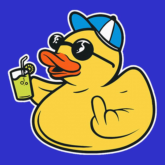 Evil Duck Middle Finger Cheeky Rubber Duck Magnet