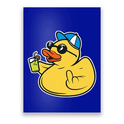 Evil Duck Middle Finger Cheeky Rubber Duck Poster