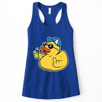 Evil Duck Middle Finger Cheeky Rubber Duck Womens Tank Top