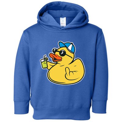 Evil Duck Middle Finger Cheeky Rubber Duck Toddler Hoodie
