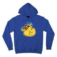 Evil Duck Middle Finger Cheeky Rubber Duck Tall Hoodie