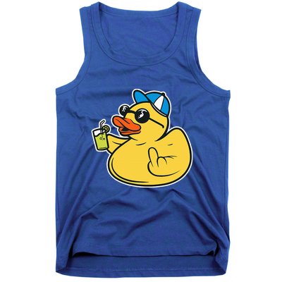 Evil Duck Middle Finger Cheeky Rubber Duck Tank Top