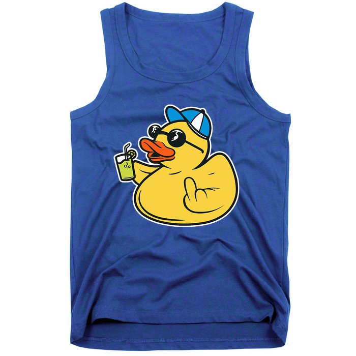 Evil Duck Middle Finger Cheeky Rubber Duck Tank Top