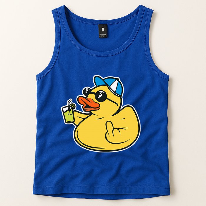 Evil Duck Middle Finger Cheeky Rubber Duck Tank Top