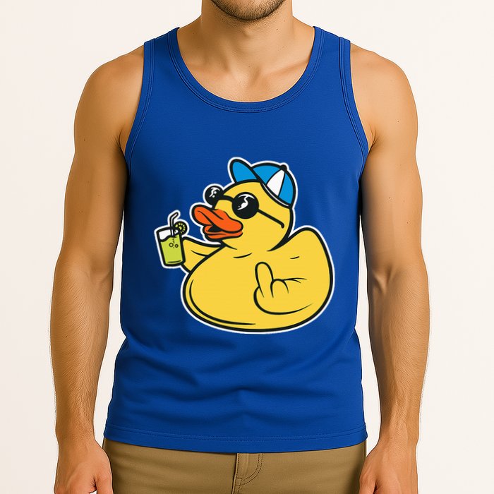 Evil Duck Middle Finger Cheeky Rubber Duck Tank Top