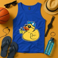 Evil Duck Middle Finger Cheeky Rubber Duck Tank Top