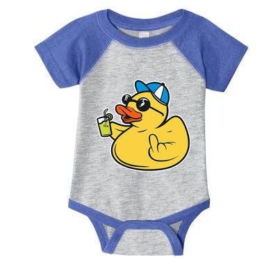 Evil Duck Middle Finger Cheeky Rubber Duck Infant Baby Jersey Bodysuit