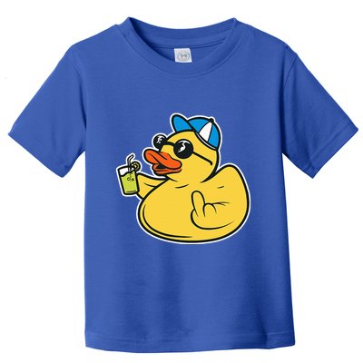 Evil Duck Middle Finger Cheeky Rubber Duck Toddler T-Shirt