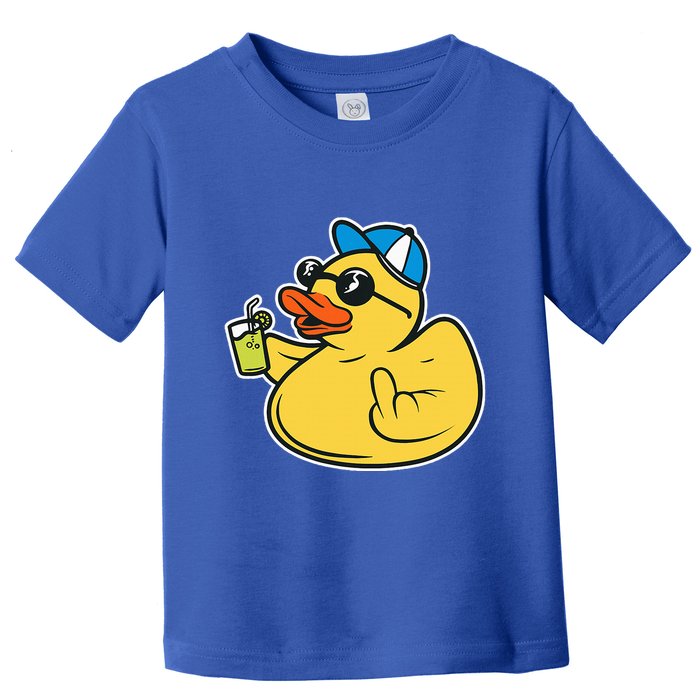 Evil Duck Middle Finger Cheeky Rubber Duck Toddler T-Shirt