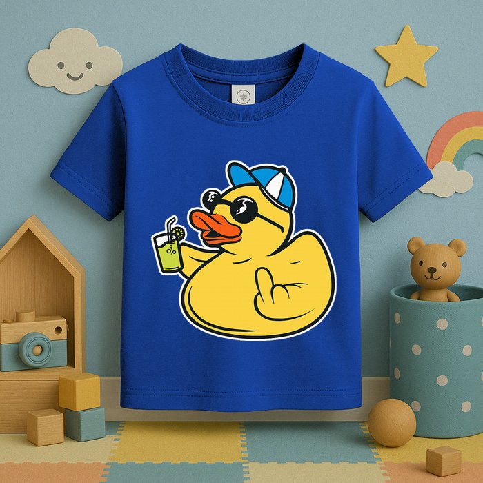 Evil Duck Middle Finger Cheeky Rubber Duck Toddler T-Shirt