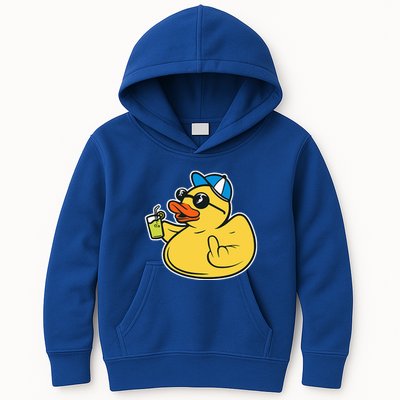 Evil Duck Middle Finger Cheeky Rubber Duck Kids Hoodie