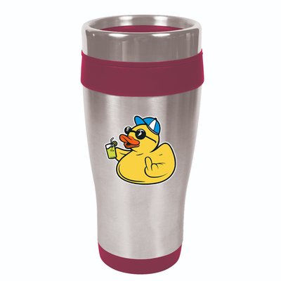 Evil Duck Middle Finger Cheeky Rubber Duck 16oz Travel Tumbler