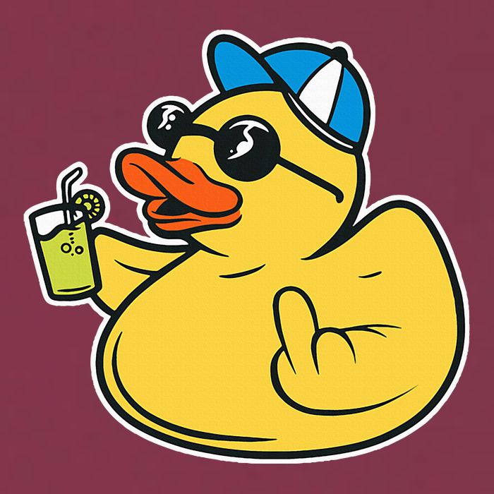 Evil Duck Middle Finger Cheeky Rubber Duck 16oz Travel Tumbler