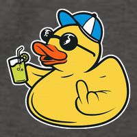 Evil Duck Middle Finger Cheeky Rubber Duck Vector Backpack