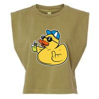 Evil Duck Middle Finger Cheeky Rubber Duck Garment-Dyed Women's Muscle Tee