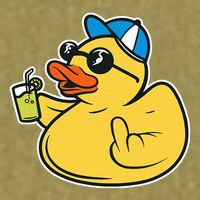 Evil Duck Middle Finger Cheeky Rubber Duck Garment-Dyed Women's Muscle Tee