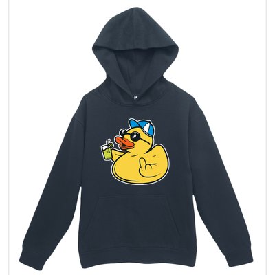 Evil Duck Middle Finger Cheeky Rubber Duck Urban Pullover Hoodie