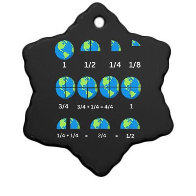 Earth Day Math Fractions Funny Nerd Teacher Ceramic Star Ornament